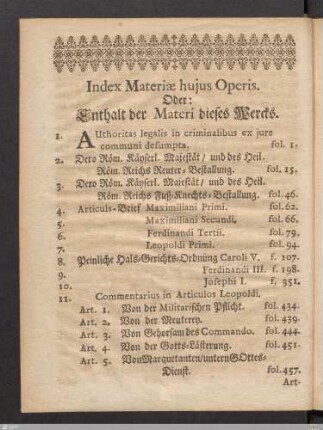 Inhalt der Materi dieses Wercks.