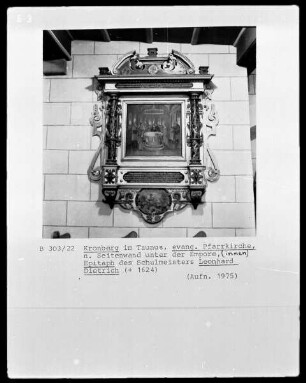 Epitaph des Schulmeisters Leonhard Dietrich, gestorben
