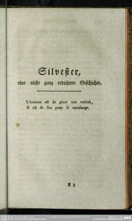 Silvester, eine nicht ganz erdichtete Geschichte