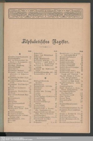 Alphabetisches Register : Register