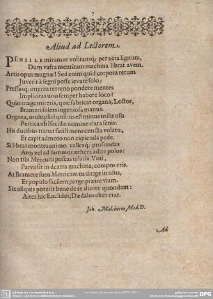 Aliud ad Lectorem.