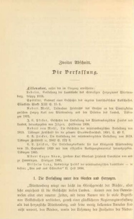 Zweiter Abschnitt. Die Verfassung