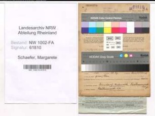 Entnazifizierung Margarete Schaefer, geb. 18.02.1898 (Haendlerin)