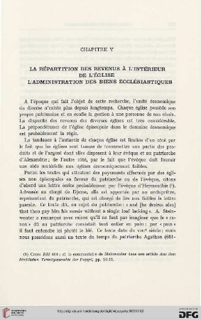 Chapitre V: La répartition des revenus à l'intérieur de l'église l'administration des biens ecclésiastiques