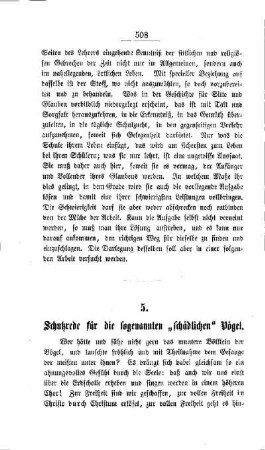Schutzrede für die sogenannten "schädlichen" Vögel