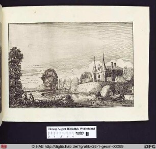 Schloss, von einer Mauer umgeben