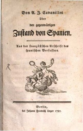 Über den gegenwärtigen Zustand von Spanien