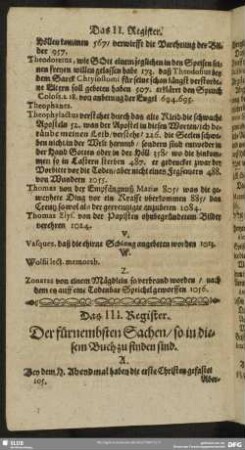 Das III. Register. Der fürnembsten Sachen, so in diesem Buch zu finden sind