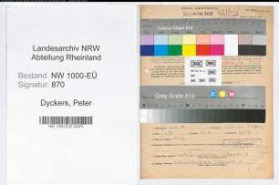 Entnazifizierung Peter Dyckers, geb. 03.12.1889 (Polizeibeamter)