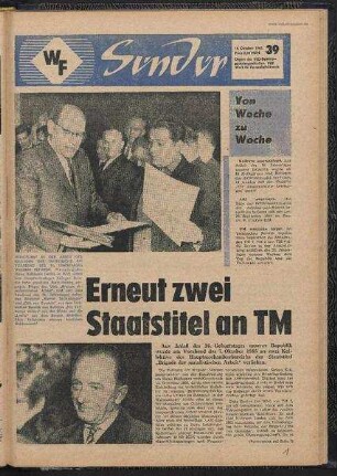 Betriebszeitung 'WF-Sender', Nr.39/1965 (14. Oktober 1965)