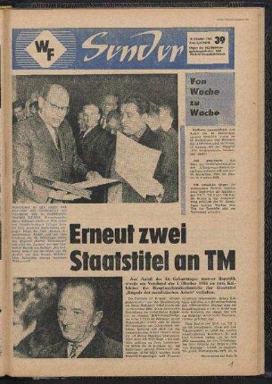 Betriebszeitung 'WF-Sender', Nr.39/1965 (14. Oktober 1965)