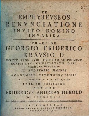 De emphyteuseos renunciatione invito domino invalida