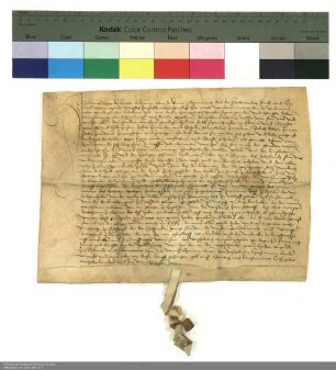 Revers des Hans von Reckrod bezüglich der Belehnung mit einem Teich vor der Burg Stadtlengsfeld und weiteren im Einzelnen aufgeführten Lehen durch Johann [I. von Henneberg], Abt von Fulda