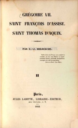 Grégoire VII Saint François d'Assise : Saint Thomas d'Aquin, 2
