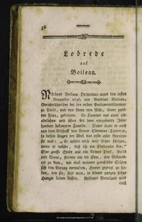 Lobrede auf Boileau