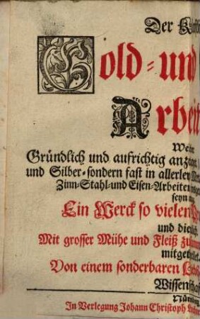 Der künstliche Gold- und Silber-Arbeiter
