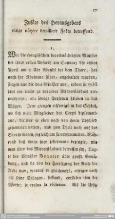 Zusäze des Herausgebers einige nähere detaillirte Fakta betreffend