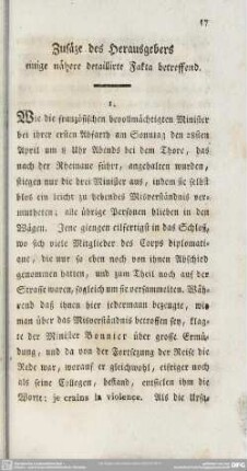 Zusäze des Herausgebers einige nähere detaillirte Fakta betreffend