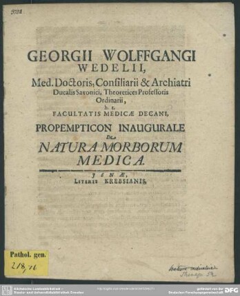 De natura morborum medica