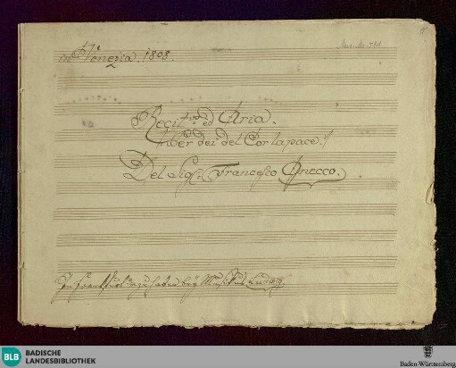 Perdei del cor la pace - Don Mus.Ms. 541 : S, orch