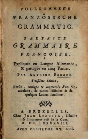 Vollkommene Französische Grammatig