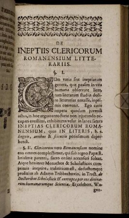 De Ineptiis Clericorum Romanensium Litterariis.