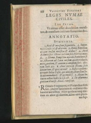Leges Numae Civiles. Lex Prima - IX.
