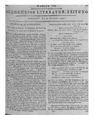 Le spectateur du nord etc. (Beschluß der im vorigen Stück abgebrochenen Recension.)