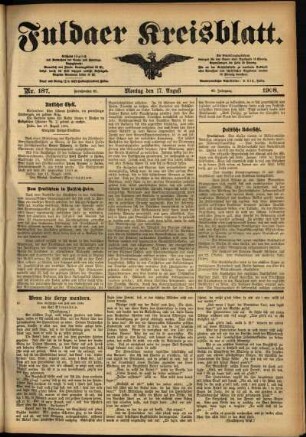 Ausgabe vom Montag, den 17. August 1908.