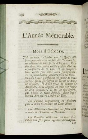 Mois d'Octobre.