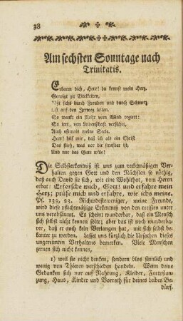 Am sechsten Sonntage nach Trinitatis.