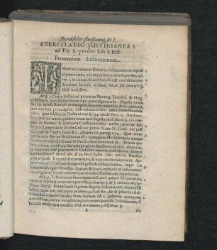Exercitatio Iustinianea I. - XXXII.