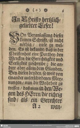 In Christo hertzlich-geliebter Leser!
