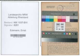 Entnazifizierung Ernst Eckmann , geb. 17.04.1900 (Viehhaendler)
