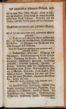 Nach dem neunten und zehenten Gebot.
