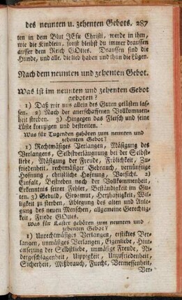 Nach dem neunten und zehenten Gebot.