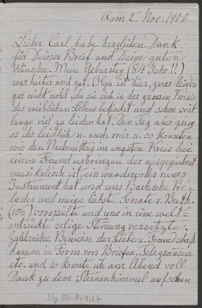 Brief von Malwida von Meysenbug an Carl von Meysenbug