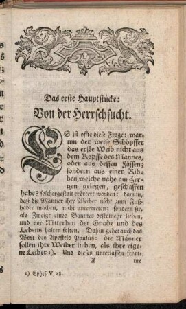 Das erste Hauptstücke: Von der Herrschsucht.
