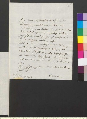 Brief von Einsiedel-Scharfenstein, Friedrich Hildebrand von an Goethe, Johann Wolfgang von