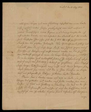 10: Brief von Johann Wilhelm Bickell an Gustav Hugo, Kassel, 10.8.1841