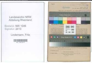 Entnazifizierung Fritz Lindemann , geb. 24.08.1900 (Tischler)