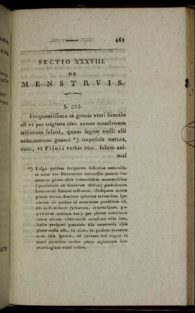 Sectio XXXVIII. De Menstruis