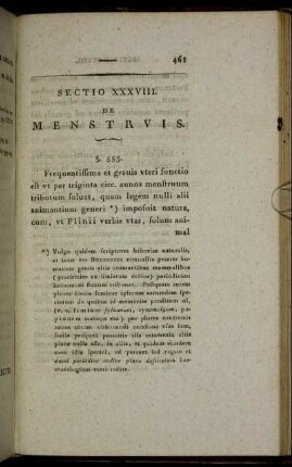 Sectio XXXVIII. De Menstruis