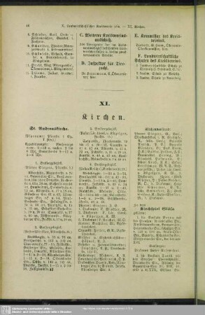 XI. Kirchen