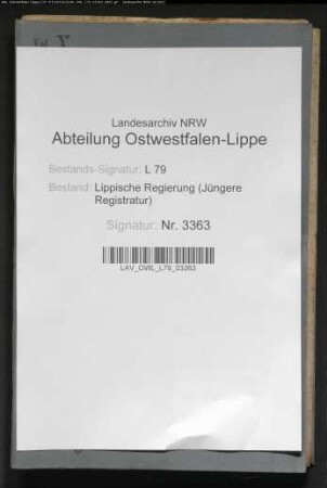 Kommunalwegebau im Amt Blomberg - Generalia -, Band 10
