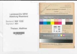 Entnazifizierung Matthias Theisen , geb. 31.08.1899 (Kaufmaennischer Angestellter)