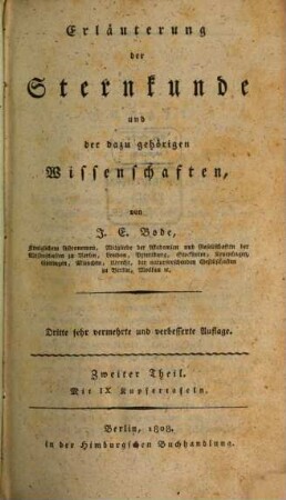 Erläuterung der Sternkunde und der dazu gehörigen Wissenschaften, 2