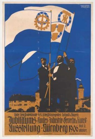 Plakat: Jubiläums-, Landes-, Industrie-, Gewerbe- und Kunstausstellung Nürnberg 1906