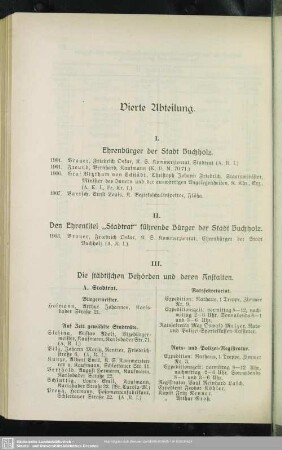 Vierte Abteilung. Behördenverzeichnis