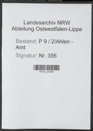 Sterberegister Standesamt Ahlen-Amt